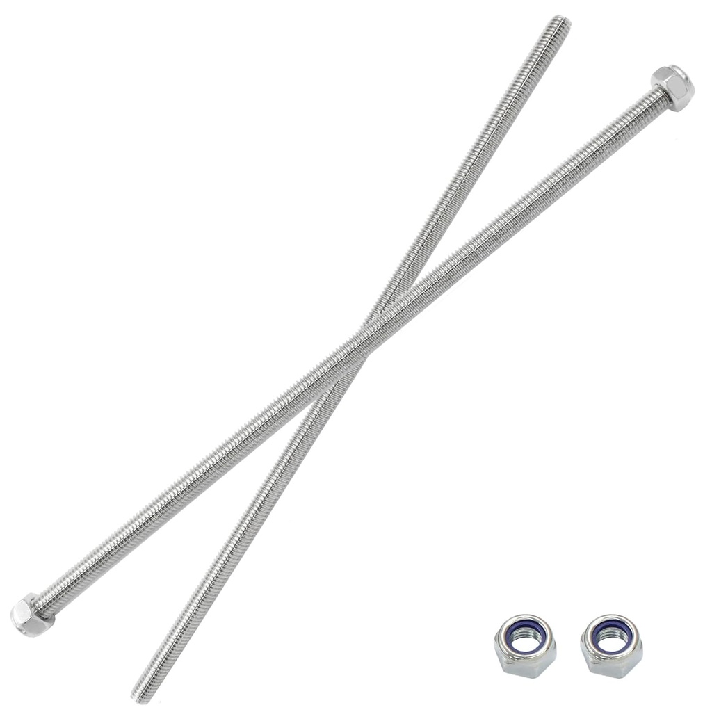 2Pcs M6 x 250mm Threaded Rod Stainless Steel M6 Threaded Rod, Long Threaded Studs Fully Threaded Rods & Studs Right Hand Threaded Screw for Bolt Clamps Anchor