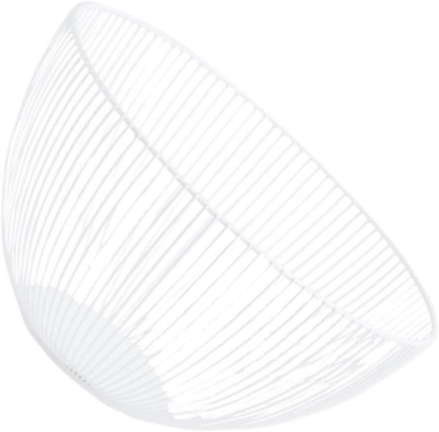 ABOOFAN Iron Fruit Basket Drainage Design Multi-Purpose Storage Basket for Kitchen Counter White Iron Vegetable Holder for Snack Organization