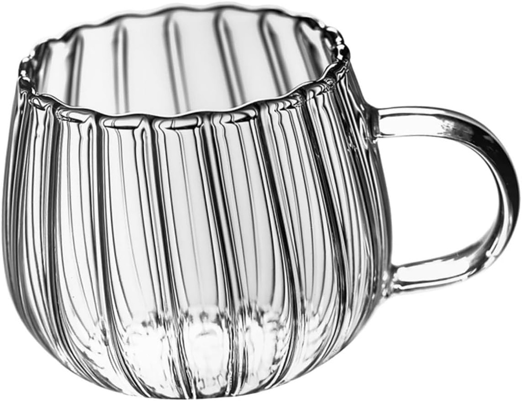 Clear Glass Mug with Handle Transparent Pumpkin Design Coffee and Juice Cup for Hot Cold Beverages and Easy to Clean for Tea and Everyday Use