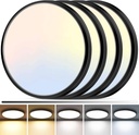 zemty 4Pack LED Flush Mount Ceiling Light, 12Inch 24W Dimmable Ceiling Lights Fixture, 5 Color Temperatures (3000K-6500K) Black Round Ceiling Lamp for Bedroom, Kitchen, Hallway,Bathroom