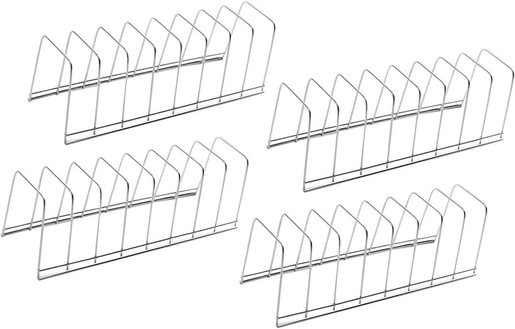 4X Utensils Racks Utensils Holder Multipurpose Stable Storage Shelf Sparerib Holder Bread Racks for Pantry Counter, Silver Plate Rack