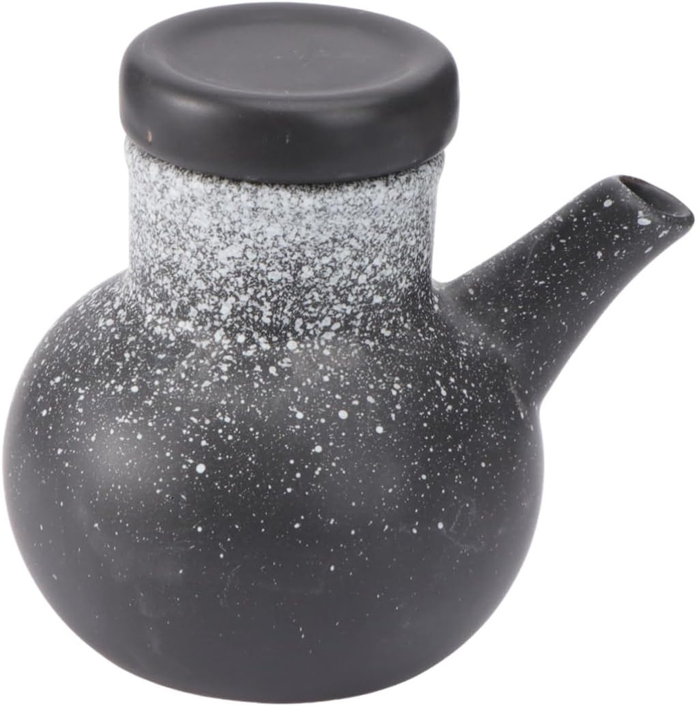 Cabilock Ceramic Seasoning Kettle for Soy Sauce and Oil Storage Elegant Kitchen Condiment Dispenser Space-saving Design for Home Use and Dining Events Capacity