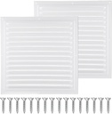 2pcs Attic Vents Gable Vents Aluminum Wall Vent Metal Shed Vent with Screen Mesh Square Vent Louver Vent Grille for Exterior Door House Attic Garage Ceiling (12 inch)