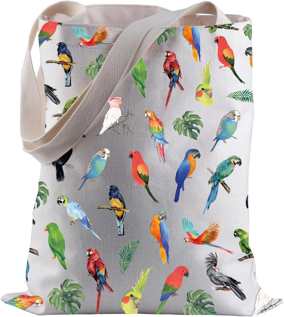 BLUPARK Parrot Tote Bag Parrot Lover Gift Parrot Gift Parrot Art Shoulder Bag Parrot Owner Shopping Bag Bird Lover Gift