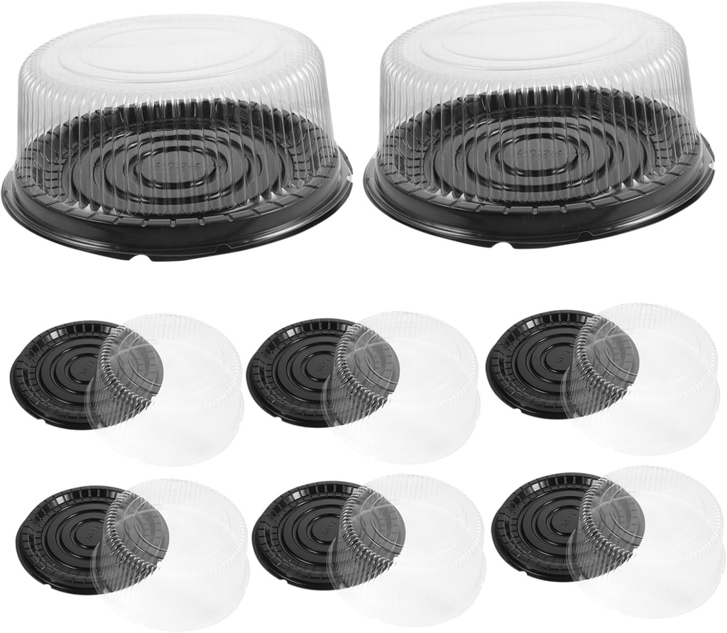 SECFOU Homemade Cake Container Set 10pcs Round Cake Boxes with Transparent Lids