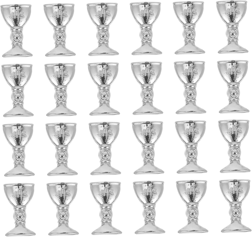 GLEAVI Elegant Mini Plastic Holy Grail Cups 100pcs Altar Offering Cups Small Wine Goblets Diy Wedding Decor Party Supplies