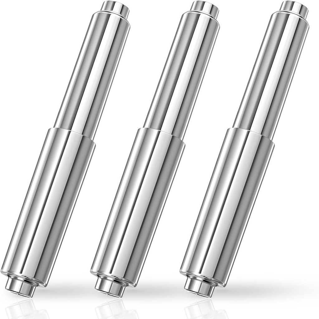 3 PCS Toilet Paper Roller Holder Replacement, Toilet Paper Spring Rod, Universal Chrome Toilets Tissue Holder Insert Replacement Loaded Rod for Bathroom Fixture (11cm-17cm, Silver)