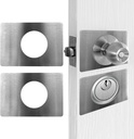 4PCS Door Hole Cover Plate,Stainless Steel Door Reinforcement Plate,Handle/Lever/Deadbolt Fixing Backplate for Home Security,Interior Exterior Lock Hole Backing Reinforcer Kit(Silver)