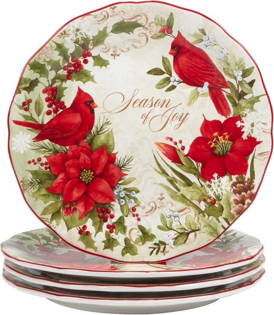 Certified International Winter's Medley 11" Dinner Plates, Set of 4, Multicolor, Large