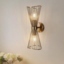 Brass Wall Sconces, 2-Light Wall Light Fixtures Mid Century Modern Wall Lamp for Living Room Bedside Hallway, E26