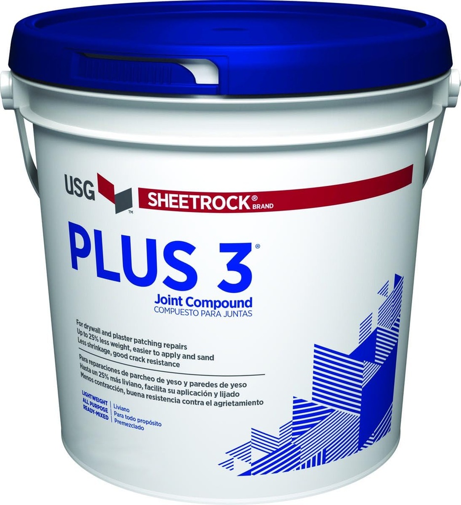 U S GYPSUM 384013 3.75QT Plus3 Compound, 3.5 qt, White to Off-White