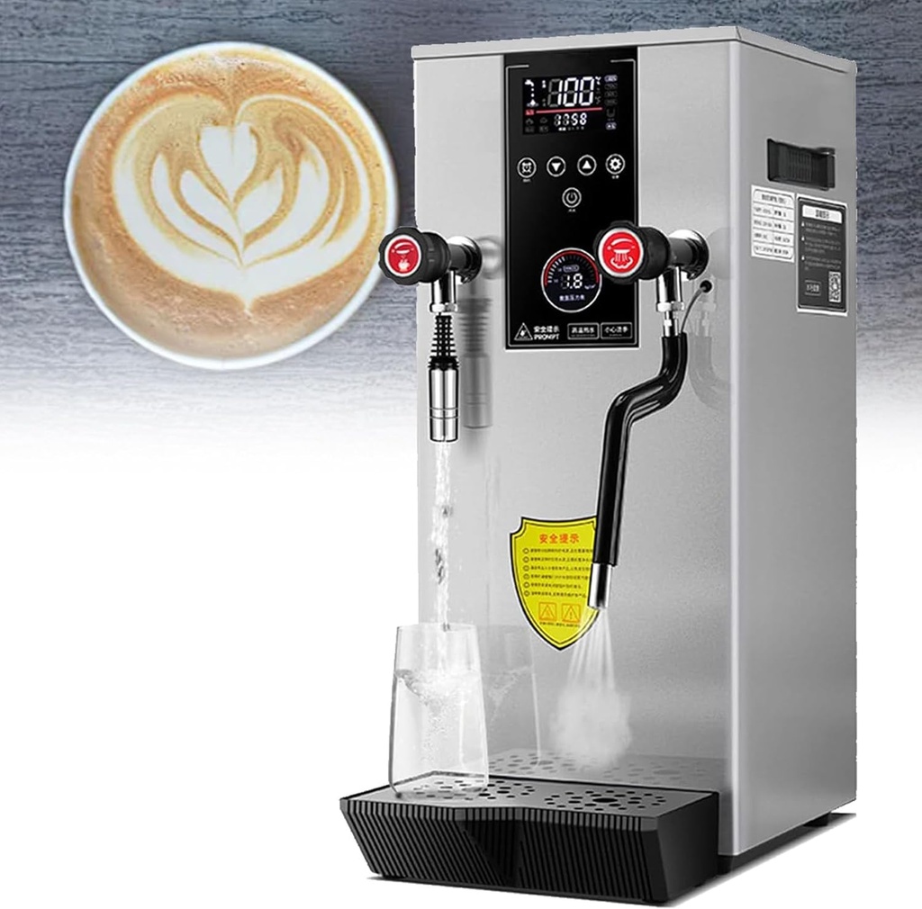 Commercial Milk Frothing Machine,12L Water Boiler,MultiPurpose Electric Steam Foam Maker,for Tea Coffee Shop,Dessert Shop (Silver)