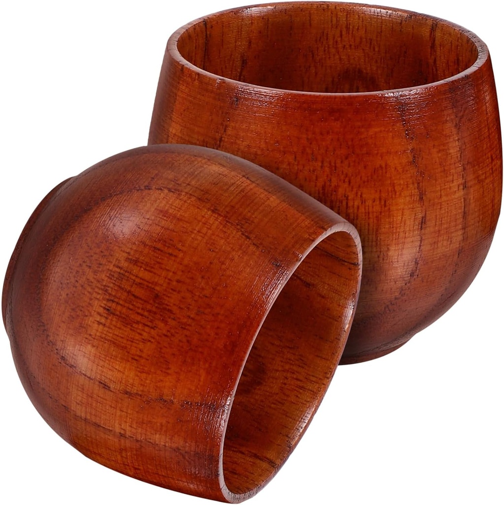 KICHOUSE Japanese Sake Cups 2 Pack Wood Heat-resistant 50ml for Sake Tea Home Bar Decor