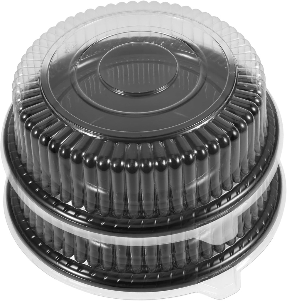 2sets Cake Carrier with Lid Sturdy Transport Container for Pies and Desserts Elegant Bakery Box for Parties and Weddings Convenient Cupcake Holder