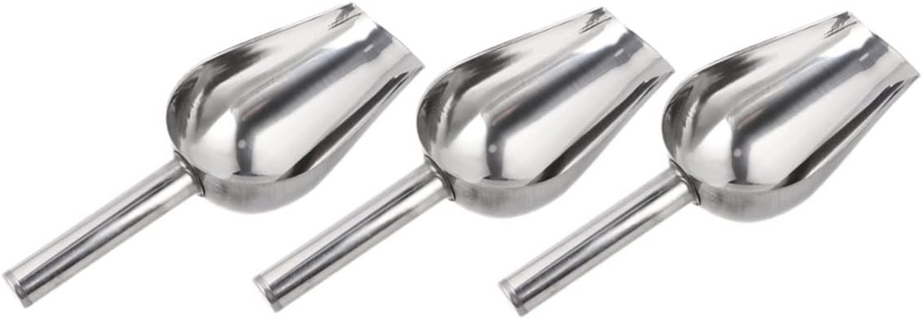 Garneck 3pcs Stainless Steel Ice Scoop Grain Shovel Multifunctional Tea Candy Dessert Scooper for Birthday Parties