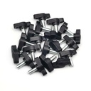 20 Pack M6 x 12mm Tee Wing Thumb Screws - Standard Male Thread Plastic Head T Knobs Handles Hand Clamping Grip Thumbscrew (20, M6*12)