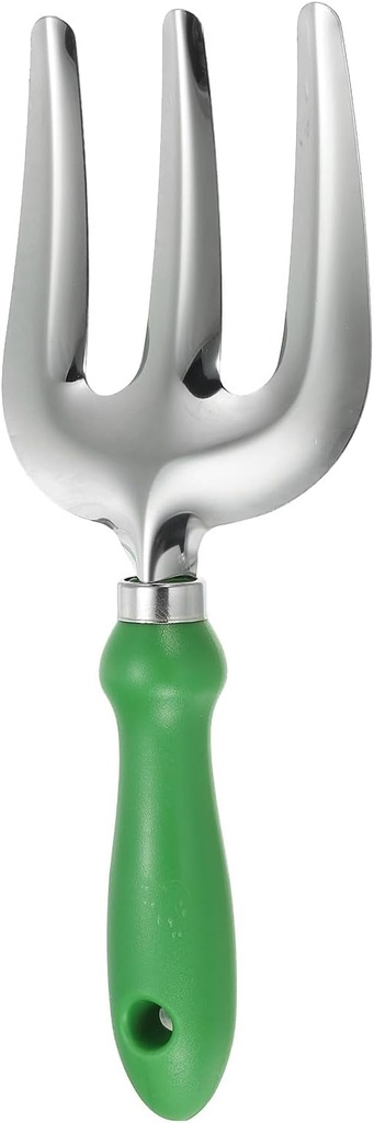 PATIKIL Stainless Steel Garden Fork, Patio Gardening Tool Hand Weeder Fork for Digging Loosening Soil, Green