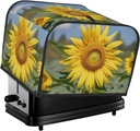 Toaster Cover 2 Slice Appliance Cover Toaster Dust Cover Golden Yellow Sunflower Toaster Cover Super Soft Kitchen Small Dust Covers Bread Machine Covers with Pockets 14.4" x 8.3" x 10.6"