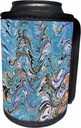 Can Cooler Bottle Wrap - Ebru Style Abstract In Cerulean Blue Acrylic Painting - Ebru Abstract Art