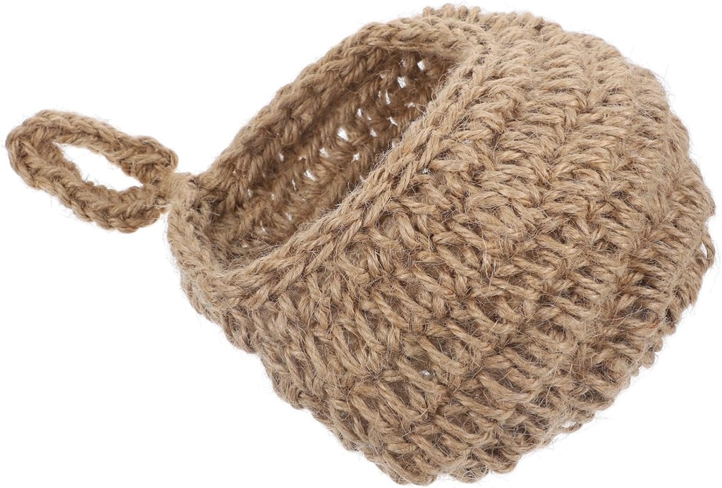 Boho Teardrop Jute Hanging Wall Basket for Kitchen Storage Multifunctional Vegetable and Fruit Organizer with Easy Installation Handwoven Decorative Basket for Garlic Onion and