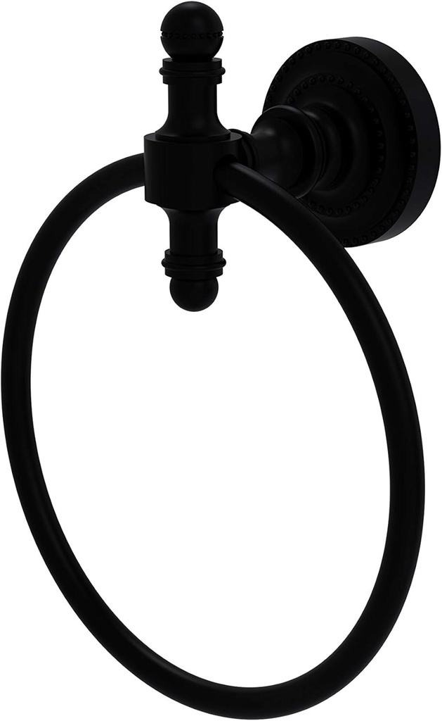 Allied Brass RD-16 Retro Dot Collection Towel Ring, Matte Black