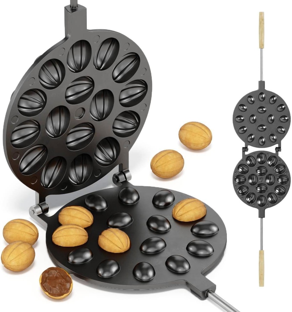 Heavy Oreshki Mold Oven Cookies Maker Oreshnitsa 16 Nuts Орешница Oreshki with Non-Stick Coating - Cookie Mold Oreshek Cake for Sweet Russian Nuts