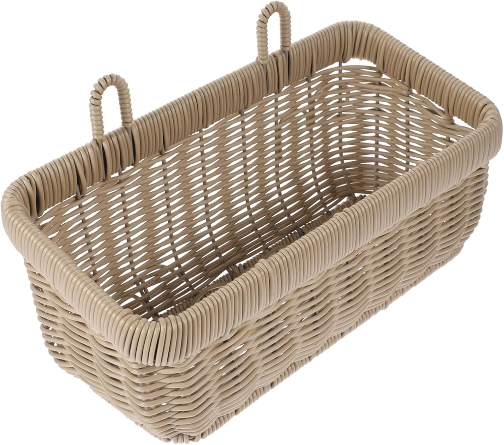 Large Woven Hanging Basket for Kitchen Wall Mount Garlic Ginger Storage Organizer with Rustic Craft Space Saving Fruit and Vegetable Holder for Use