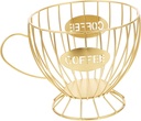 Ciieeo Coffee Capsule Storage Holder Gold Coffee Organizer for Home Office and Kitchen and Cup Storage