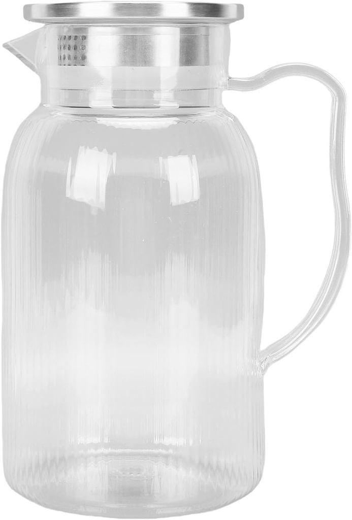 Sanpyl Water Pitcher, 1500ml Clear Acrylic Iced Tea Pitcher Juice Jug with Lid Handle, for Hot Cold Water Coffee Homemade Beverage, Heatproof 100C