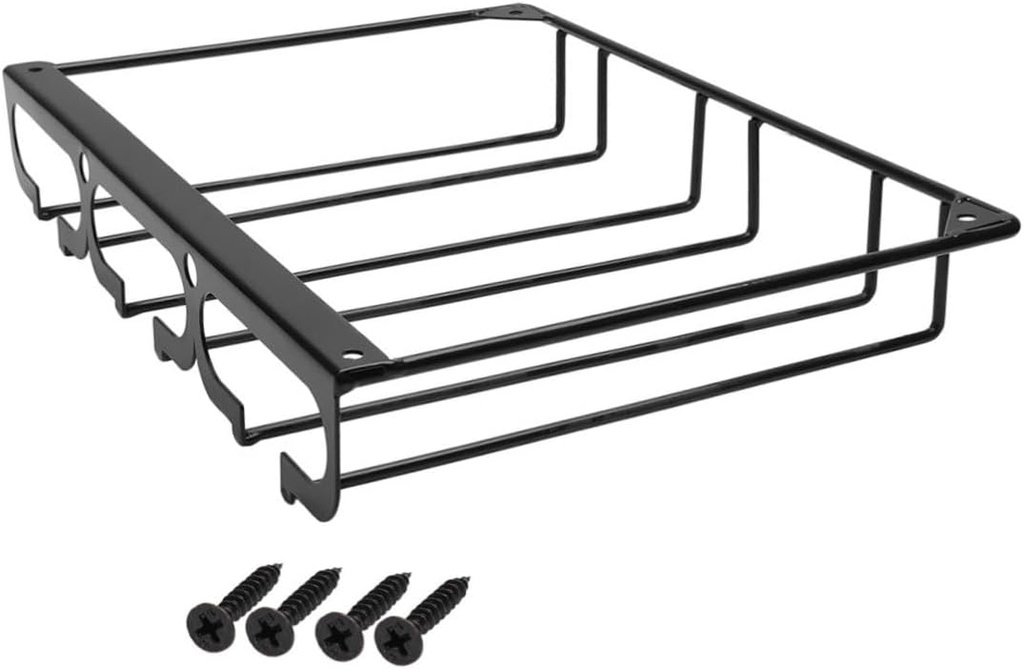 PRETYZOOM 1Pc Black Wine Glass Holder Elegant Draining Rack for Kitchen and Living Room Stylish Goblet Storage Keeps Wine Glasses Neat and Clean