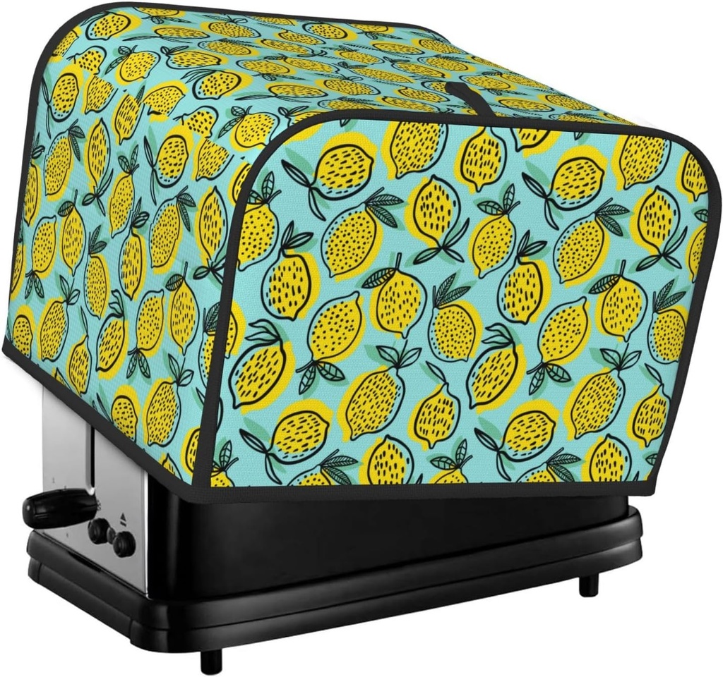 Oven Cover Kitchen Bread Machine Protector,4 Slice Toaster Cover For Home,Fingerprint Coaster Cover,Kitchen Small Appliance,Lemon1