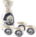 5 Pieces Sake Set, Traditional Retro Japanese Style Ceramics Sake Cup Set, with 4 Sake Cups, 1 Sake Pot, 250 ML Cups