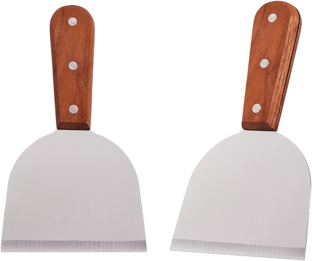 Stainless Steel Ice Cream Spatula, 2PCS Grill Griddle Shovel Scraper Diner Flat, Metal Versatile Scraper for Home Kitchen Ice Cream Making Tool Commercial