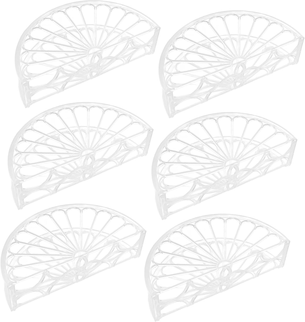 6Pcs Clear Napkin Holder Creative Semi Orange Smooth Edge Table Napkin Stand for Kitchen Restaurant Bar Cafe Party Hotel Use