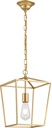 ANJIADENGSHI Lantern Pendant Light Lantern Iron Cage 1 E26 Bulbs Gold Chandelier for Dining Room Kitchen(Bulbs Not Included)