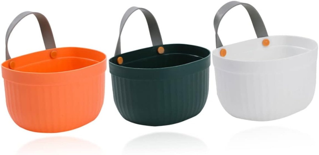 VALICLUD 3Pcs Kitchen Hanging Storage Basket Set Wall-Mounted Vegetable and Fruit Organizers Sturdy Woven Baskets for Bathroom and Kitchen Storage