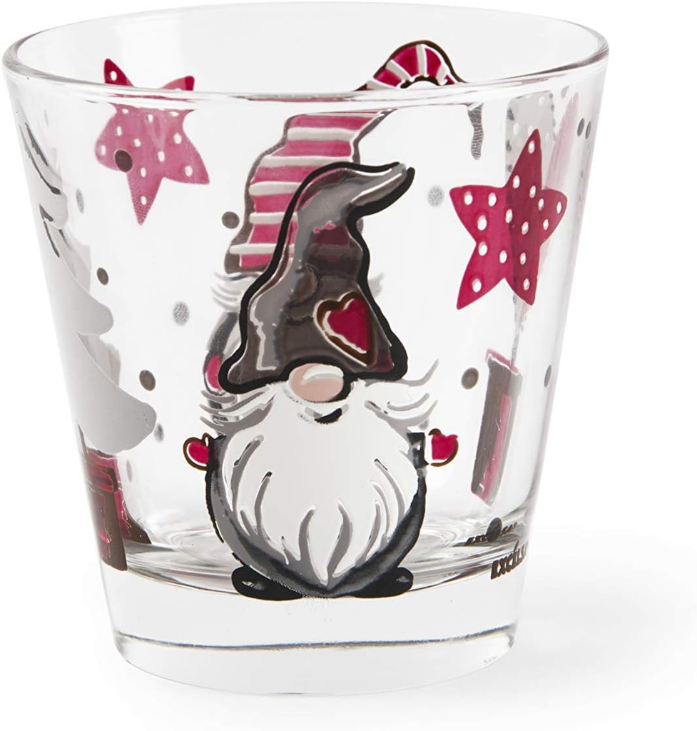 Excelsa Gnomo Christmas Set of 6 Water Glasses, Glass