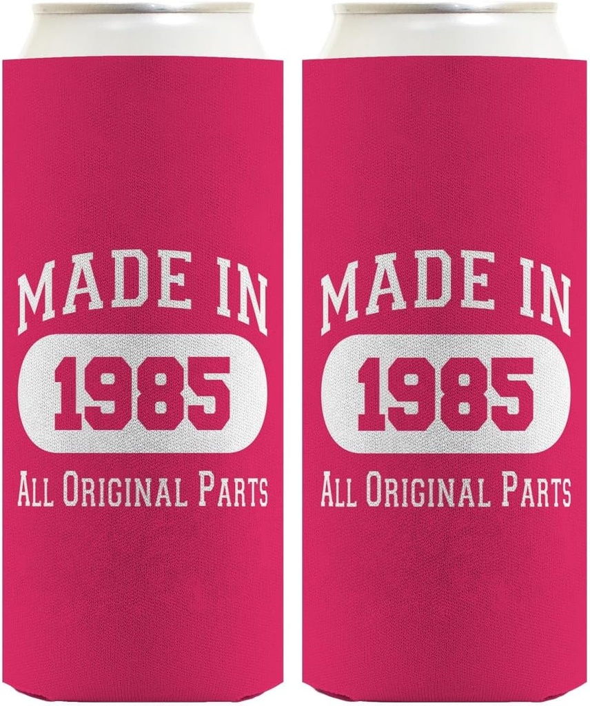 40th Birthday Gifts For Women Made In 1985 2-Pack Ultra Slim Can Thermocoolers