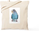 CafePress Blue Parakeet Tote Bag Natural Canvas Tote Bag, Reusable Shopping Bag