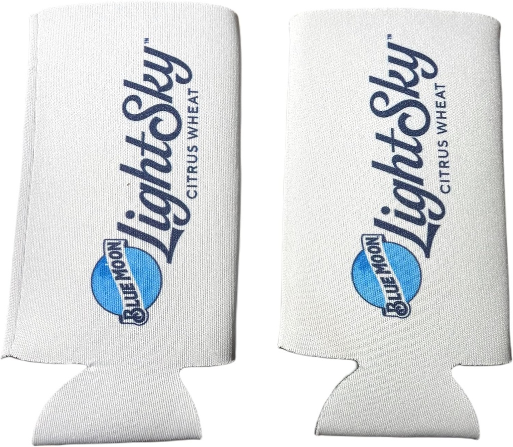Blue Moon Light Sky Citrus Wheat Beer Insulator Coolie | Set of Two (2)