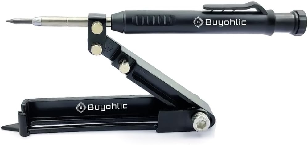 BUYOHLIC Aluminum Alloy Scribe Tool with Deep Hole Pencil Construction Multi-function Scribing Tool