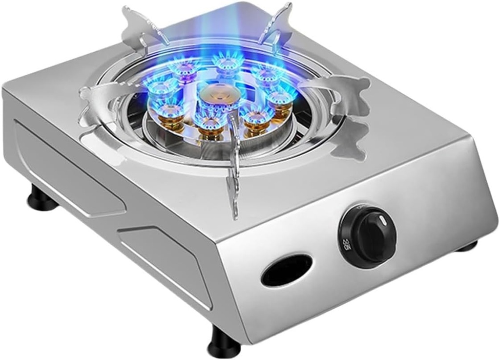 Indoor Gas Stove,Pure Copper Nine-burner Single Stove,Stainless Steel Single Gas Stove,for Home Outdoor Restaurant Canteen(LPG)