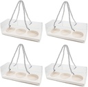 10Pcs Clear Cupcake Boxes Portable Cupcake Container with Rope Handles and Inserts 3 Compartments Plastic Treat Dessert Boxes for Wedding Party Favor（White）