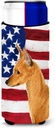 USA American Flag with Min Pin Ultra Beverage Insulators for slim cans