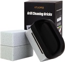 Grill Cleaner, Griddle Cleaning Brick Block Heavy Duty Grill Stone Cleaning Bricks, Pumice Flat Top Cleaning Stone Removing Stains Greases Residue - 3 Pack with 1 Handle