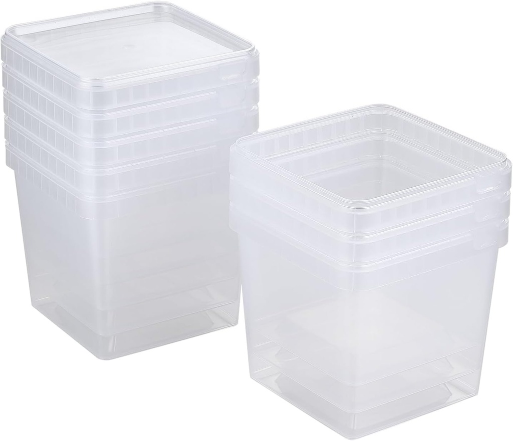 101 oz Square Clear Extra Thick Deli Containers with Lids,BPA-Free,Freezer and Microwave Safe Food Storage Containers,Reusable,Meal Prep,Take-out,Restaurant Supplies.(8 Pcs)