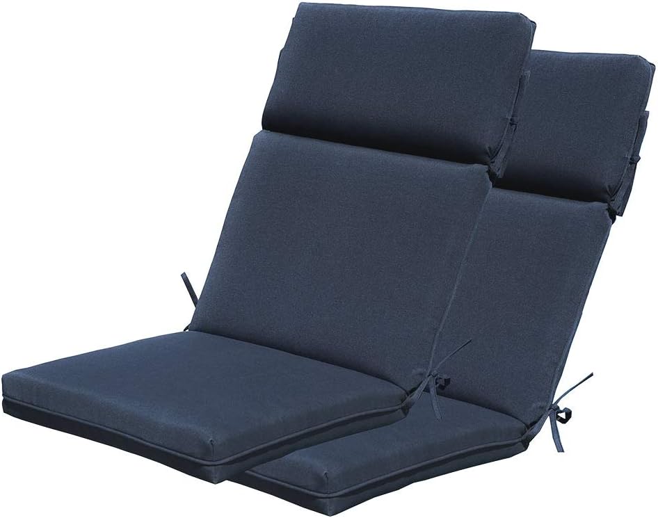 Outdoor/Indoor Adirondack Chair Cushions, High Back Patio Chair Cushion, Patio Furniture Replacement Cushion - Set of 2 Dark Blue