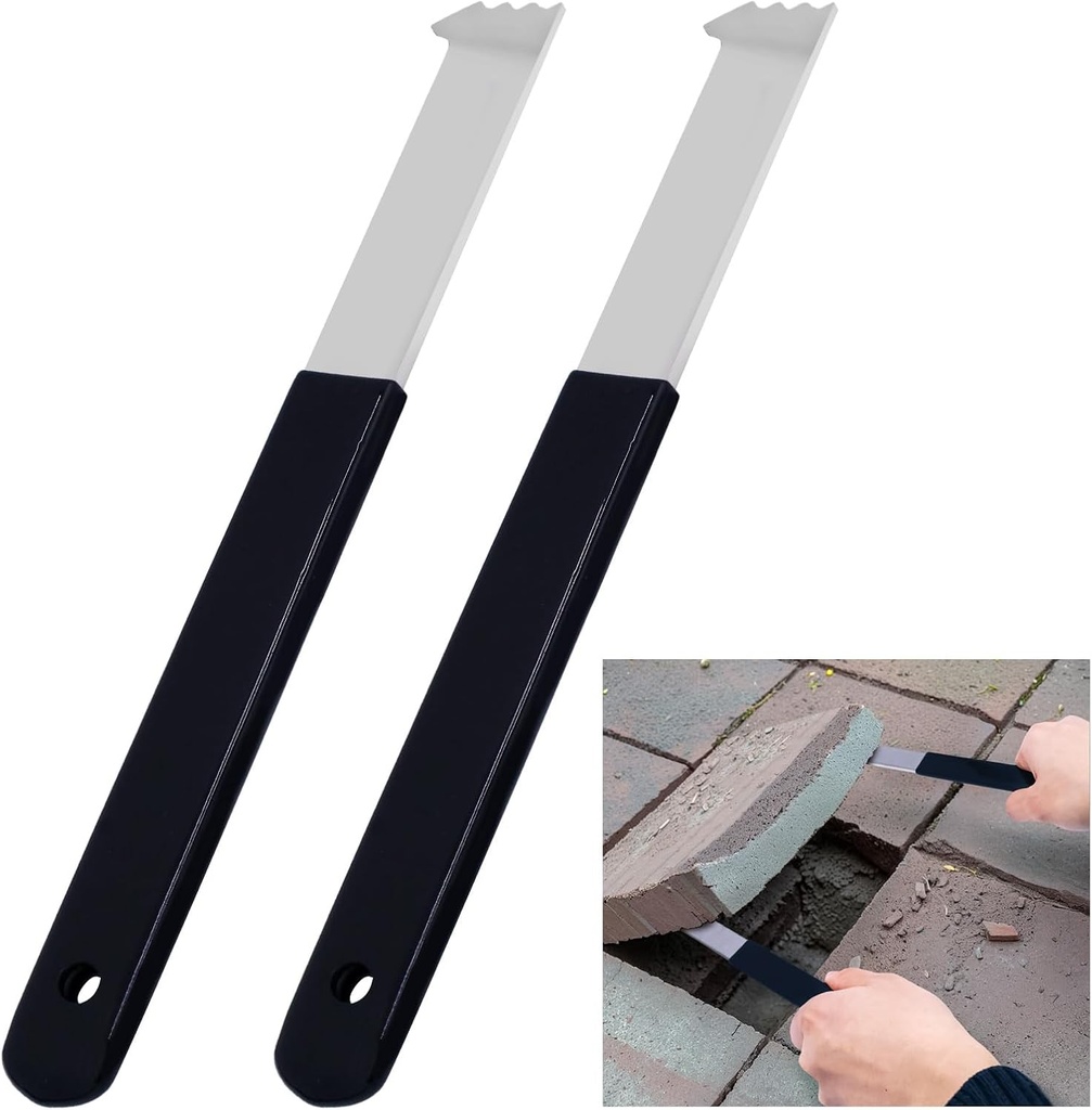 2Pcs Paver Removal Tool, Paver Extractor Tool Paver Puller with Joint Scraper Micro Teeth and Gripper Slots Paver Lifter Tool for Garden, Lawn, Patio, Yard Loose Brick Block Replacement