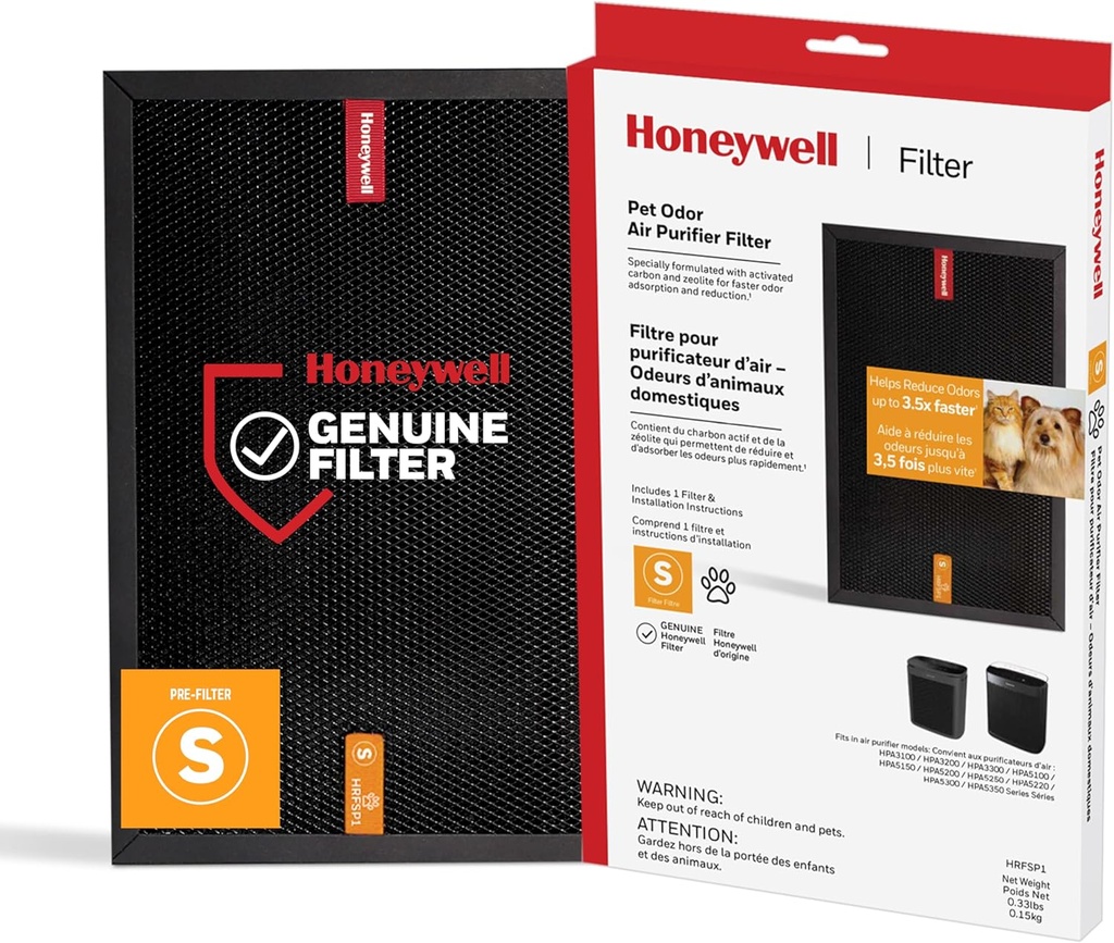 Honeywell Air Purifier Filter for Pet Odor – Filter S for HPA3000 PowerPlus and HPA5000 Insight Series, HRFSP1