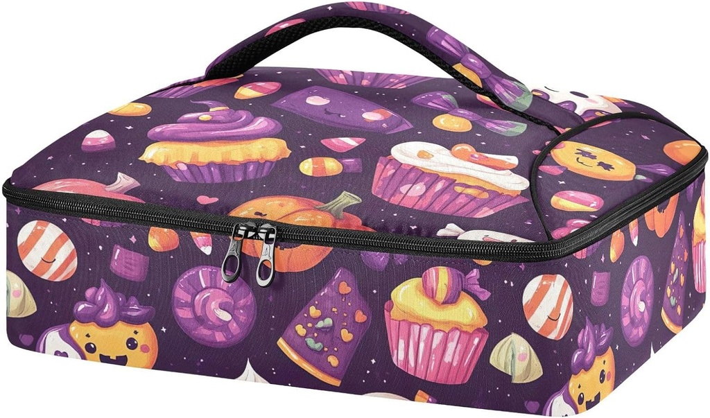 STAYTOP Halloween Candy Cake Casserole Dish Carrier for Hot or Cold Food Storage,Insulated Casserole Carrying Case Perfect for Parties, Picnics and Camping; Fits 9” x 13”Baking Dishes